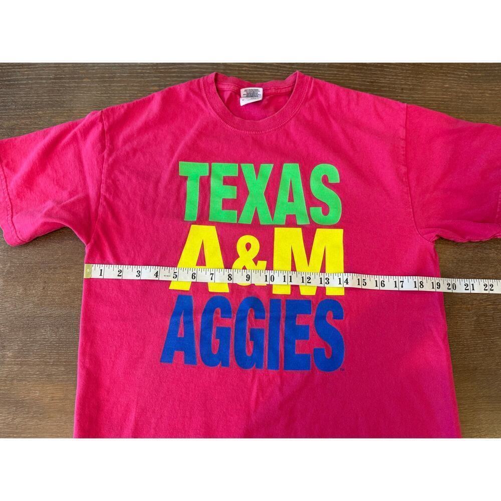 TEXAS A&M AGGIES Gildan Neon Colors Pink Tee T-Shirt Unisex M Gameday Collegiate - Picture 5 of 6